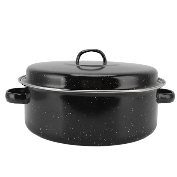 Stegepande med Sort Sprækket Overflade Husholdningsbrug Non Stick BBQ Gryde Stegepande med Låg til Ristet Sødkartoffel Kastanjer Jernbeskyttelse 28cm