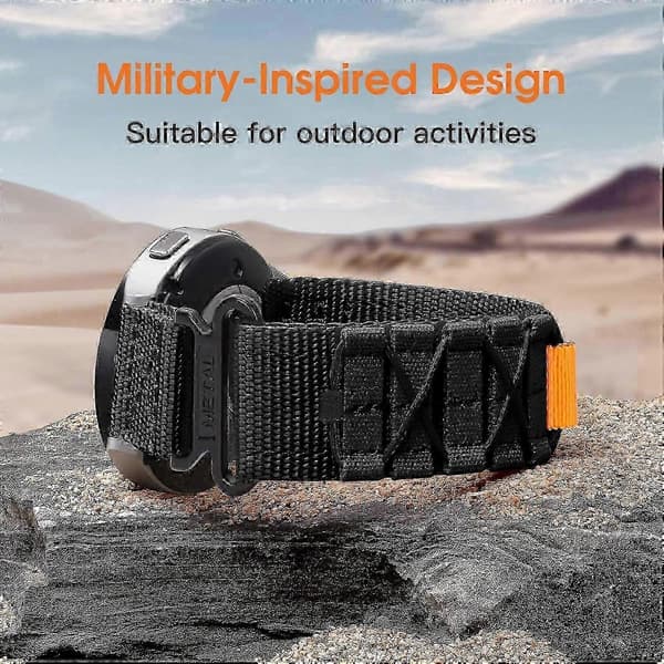 51 mm nylon urrem med quick release til Garmin Fenix 8 - håndledsstørrelse 26 mm specifik Style E