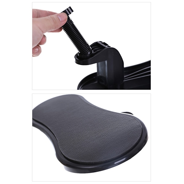 Computer Armstøtte Drejelig Komfortabel Anti-Slip Ergonomisk Skrivebordsarmstøtte til Hjemmekontor Sort