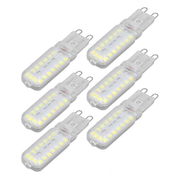 6st G9 LED-lampor 7W Dimbar 360° Belysning Ersättningslampa för Vägg Skrivbordsskåp Lampa Vitt Ljus 110-140V
