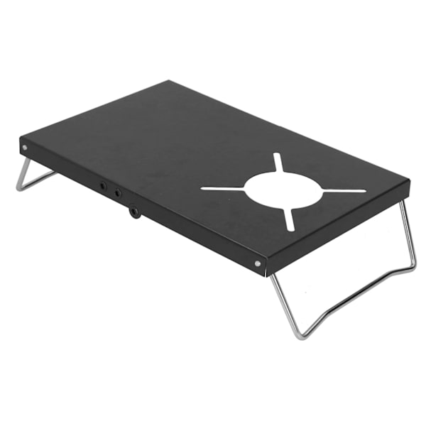 Udendørs Vindtæt Kogeplade Stativ Rustfrit Stål Camping Kogeplade Foldbar Holder Bord Sort