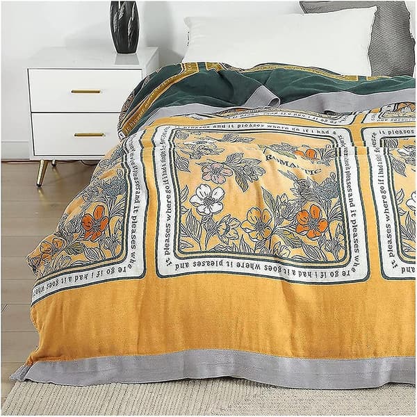 Bomuldsternet Boho Sengetæppe Dobbeltsidet Ternet Sengetøj Sofatæppe 150 X 200 Cm color 8