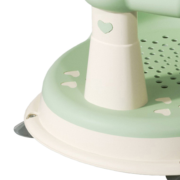 Babybadsits Justerbar Ergonomisk Förhindra halka Spädbarnsbadkarssits Badstol med starka sugkoppar Grön
