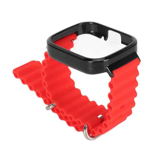 2 i 1 ersättningsklockarmband för Redmi Watch 3 Silikon Justerbar Smart Watch Armband med skyddsfodral Röd