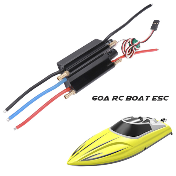 60A RC-båt vattentät borstlös ESC elektrisk hastighetsregulator tillbehör för RC-båt