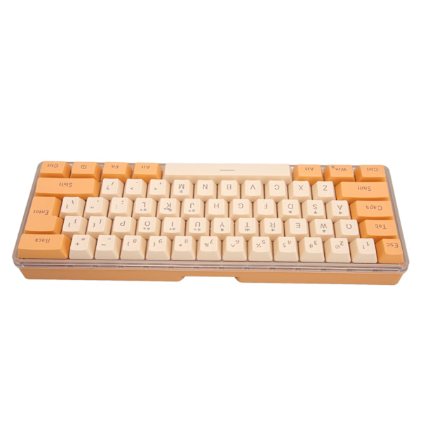 Gamingtangentbord USB 61-tangenter Kontrastfärg RGB Ljusnyckellinjeseparation Mekaniskt trådbundet tangentbord för kontorsspel Orange Beige