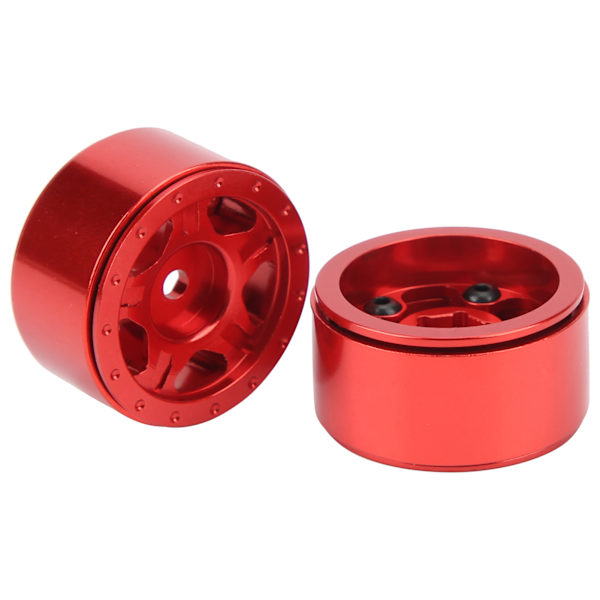 2 stk RC aluminiumslegeringshjulnav for Axial SCX24 90081 1/24 RC biloppgraderingsdeler Rød