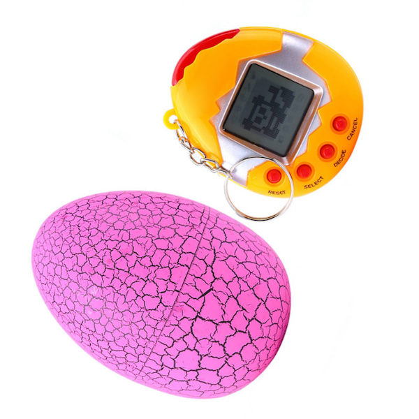 Elektroniska leksaker för barn Crack Eggshell Virtuell digital handhållen spelmaskin för husdjur (rosa)