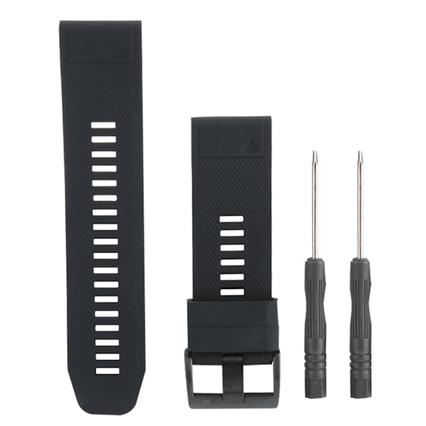 26 mm urrem Silikonpin Spænde Vandafvisende urrem Passer til Garmin fenix 5Xplus (sort)