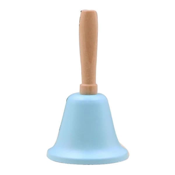 Högljudd handklocka med trähandtag, julklangklocka blue