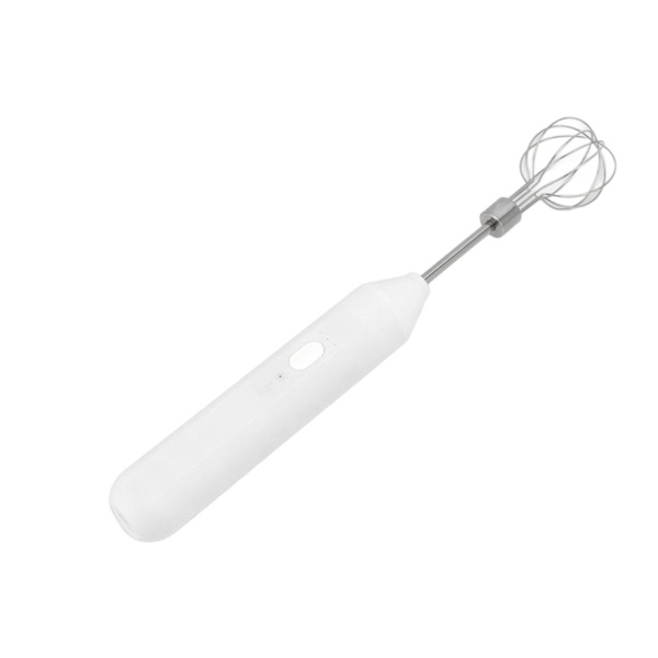 Elektrisk handmixer med tre olika hastigheter Batteridriven handhållen mjölkskummare för hembakning vit