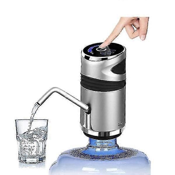 Automatisk elektrisk vattenpumpknappdispenser Gallonflaskdricksbrytare för vattenpumpningsenhet Silver