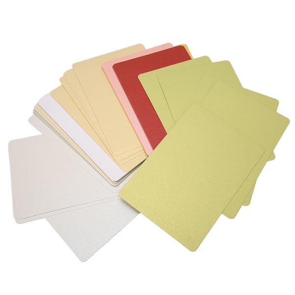 200 kpl Helmiäiskartonki Lajitelma Värit Tyhjä Metallinhohtoinen Kartonkipaperi Pyöristetyillä Kulmilla 15x10cm