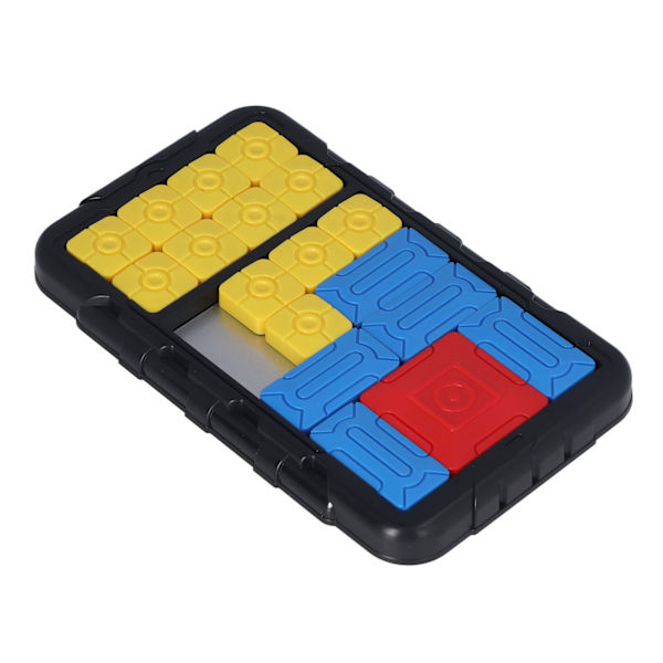 Kids Sliding Puzzle Board Utveckla logiskt tänkande utmaningar Handhållna pussel Leksak för barn Svart