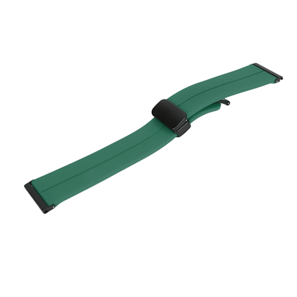 Silikonband med snabbkoppling för sportklockor med 24 mm magnetiskt vikbart spänne Passar för Suunto 7 9 D5i OD Green