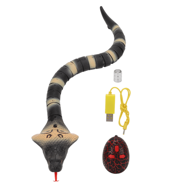 Remote Control Snake Infrared Control USB Charging Retractable Tongue Swinging Tail Lifelike Crawl Electric Snake Toy