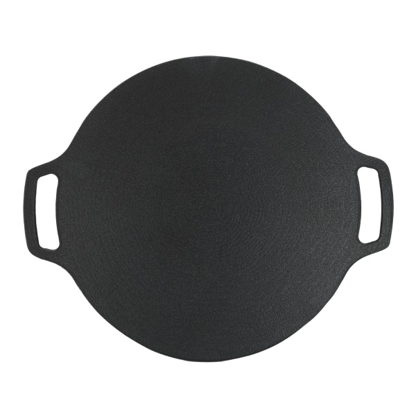 Koreansk grillpanna med non-stick 6-lagers beläggning för gasspis Rund dubbla handtag BBQ Grillpanna för utomhuscamping 33cm/13.0in