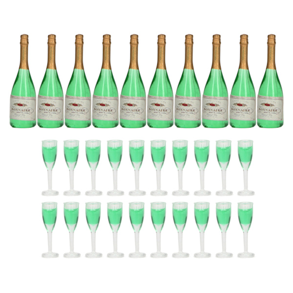 10 set Dollhouse Champagne Set DIY Miniatyr Simuleringsmodell Miniatyrvinflaskor Naturtrogna PVC Dockhusdekor