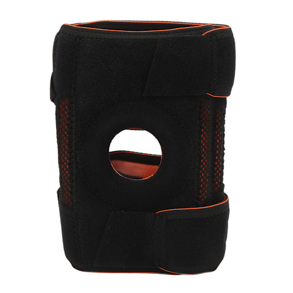Svart Unisex Sporting Knästöd Justerbar Silikonfjäder Hollow Öppen typ Knästöd