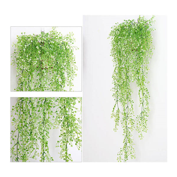 Fake Admiralty Willow 77cm Plast Realistisk Väggupphängning Admiralty Willow för kontor Vardagsrumsdekoration Vit