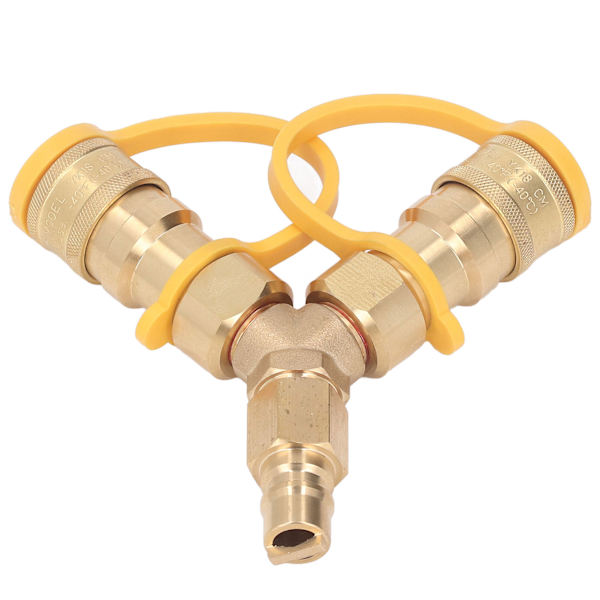 Y-Splitter Naturgas Quick Connect Adapter til Grill, Generatorer, Terrassevarmere, Pizzavogne, Terrassebål 3/8 tommer