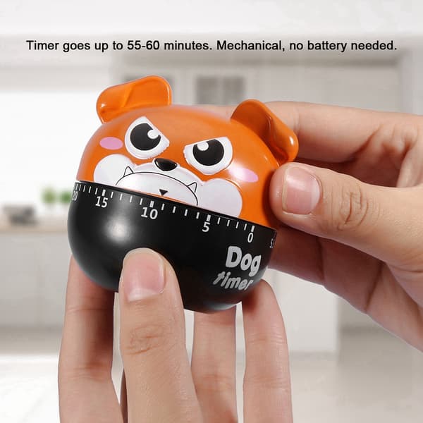 Mechanical Kitchen Timer Cute Dog Manual Counters for Household Cooking Reminder Tool (Brown)