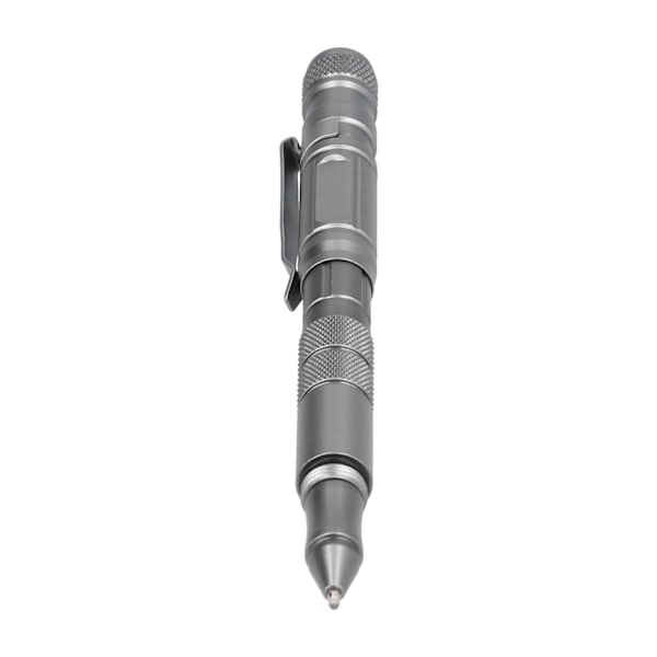 MultiTool Pocket Pen Självförsvarsverktyg med LED-ficklampa Mini Cutter för utomhusbruk (Silvergrå)