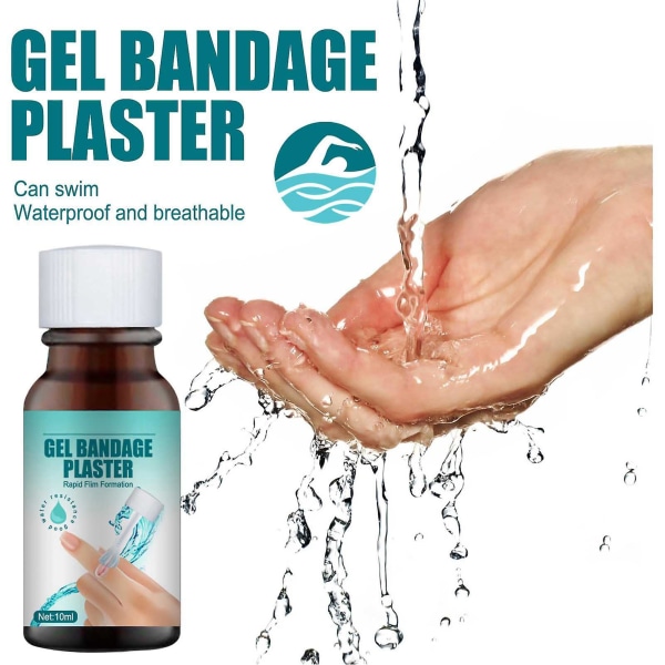 Pakke med 1 10 ml flydende bandage Gennemsigtig, vandtæt åndbar gelbandageplaster til hudreparation