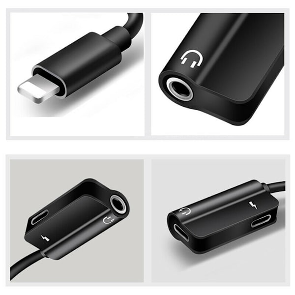 AUX Splitter Adapter til IOS-grænseflade til 3,5 mm hovedtelefonstik til iPhone