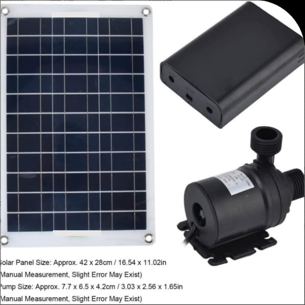 Vattenpumpsats, 20W vattenpump, 800 l/h panel, 12V DC, tyst, hållbar, silikon, trädgårdsdammspump