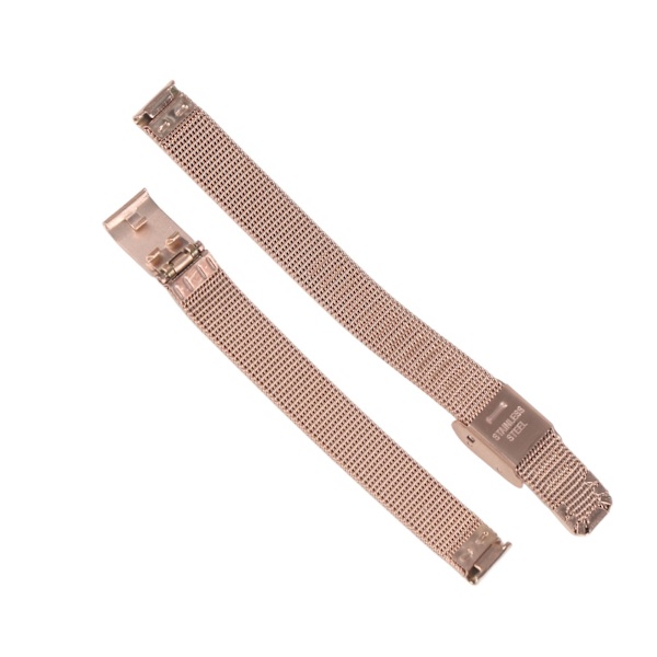 Ruudukko ruostumattomasta teräksestä valmistettu kellohihna kudottu kellohihna korvaava tarvike miehille naisille Rose Gold 0,39 tuumaa