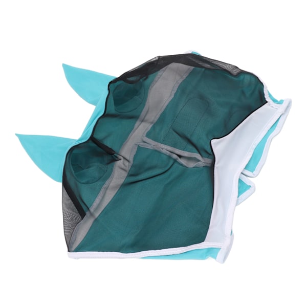 Hestefluemask Allround Mesh Andas Fluemask Elastisk UV-beskyttelse Hest Ansiktsmaske med Ører Blå L 45x54cm / 17,7x21,3in