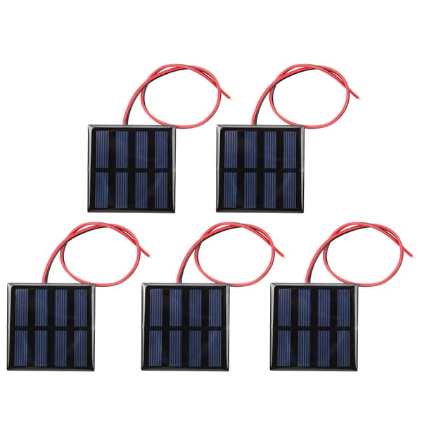 5 st Mini Solar Panel Power Supply Module Board med 30CM Red Black Line DC2V 150mA