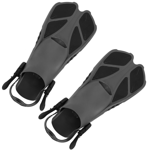 2 stk justerbare snorkelfinner i myk TPR med åpen hæl, lange dykkerføtter for svømmingXL