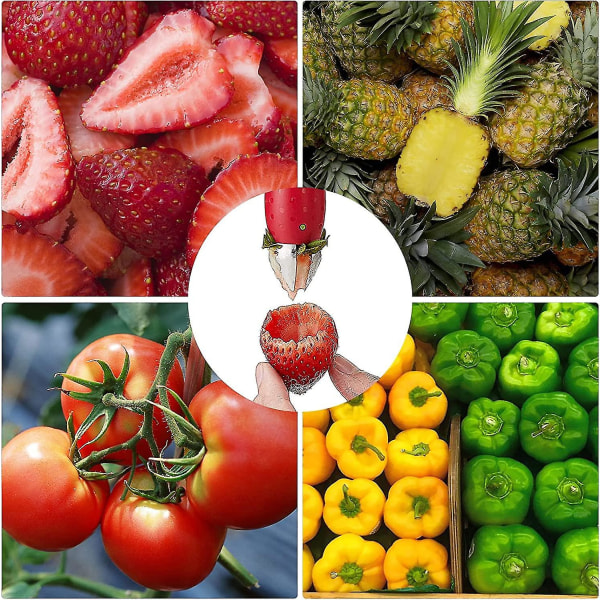 2-pack Jordgubbsstamverktyg Strawberry Stam Remover Fruit Corer Köksverktyg