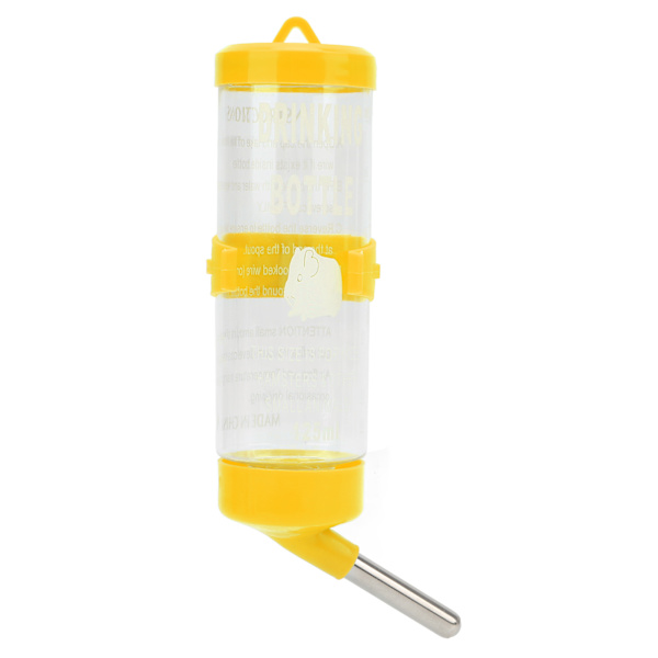 Hamster Vattenflaska Dispenser Automatisk Drickfritt Hamster Dricksfontän för Smådjur Gul 125ML
