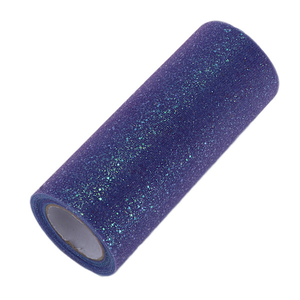 Regnbågsglittertyll Lång Flexibel Utsökt Bekväm Praktisk Bred Användning Glittrande Tyll för Bröllopsfest Gradient Blå