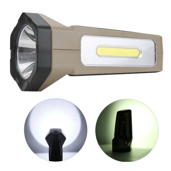 Multifunksjons LED COB Lading Håndlampe Vanntett Sterkt Lys med Elektrisk Mengdevisning for Utendørs Camping