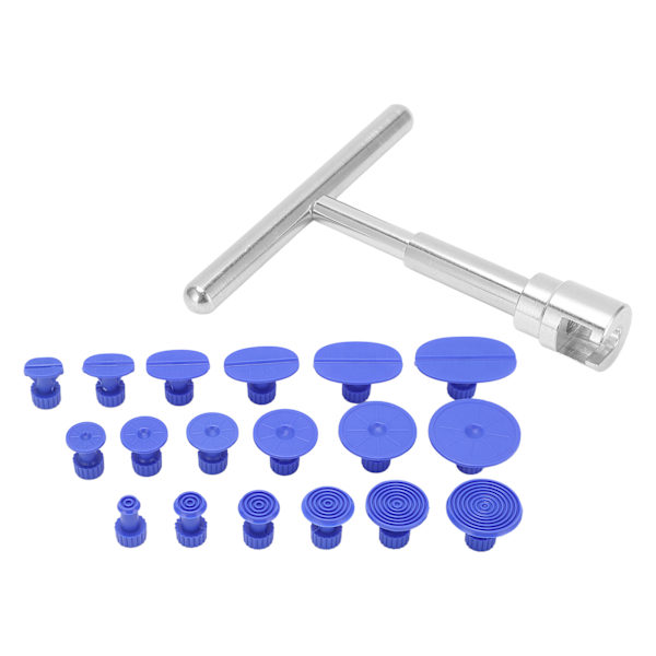 Paintless Dent Removal Puller T-Bar with 18 Pcs Pulling Tabs Kit Auto Body Damage Repair Hand Tool