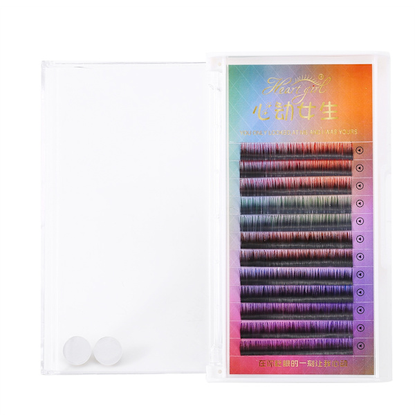 Gradient Färg Skönhet 3D lösögonfransar Tjocka ögonfransar Förlängning Makeup Tool 10mm