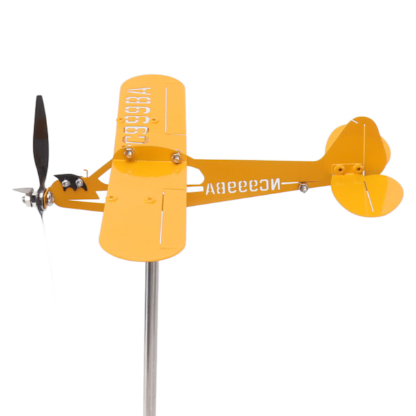 Piper J3 Cub Flygplan Weathervane 3D Metall Flygplan Väderflöjel Utomhus Tak Vindriktningsindikator Trädgårdsdekor Stor