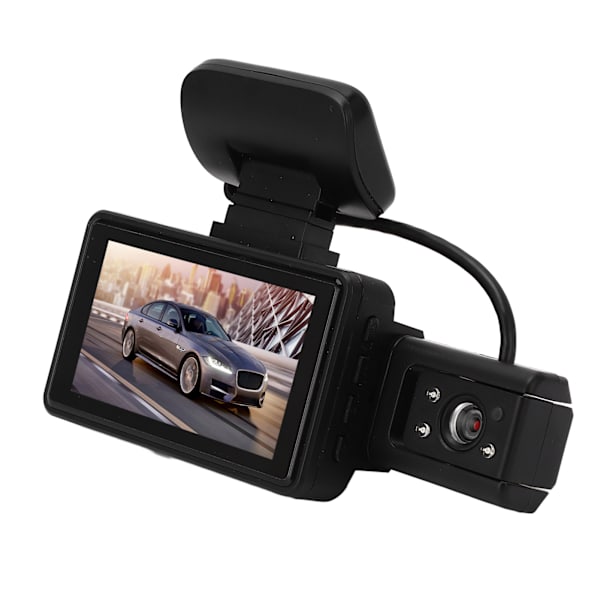 Dobbelt Dash Cam 3,0 tommer IPS-skærm 170° vidvinkel bevægelsesdetektering sløjfeoptagelse Klar billede Bil DVR
