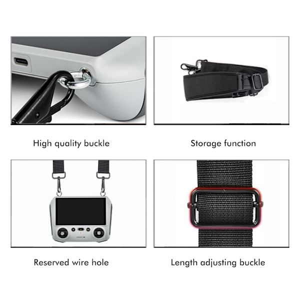 Smart Controller Tilbehør Lanyard Halsrem Kompatibel for Mini 3 Pro Drone RC Fjernkontroll