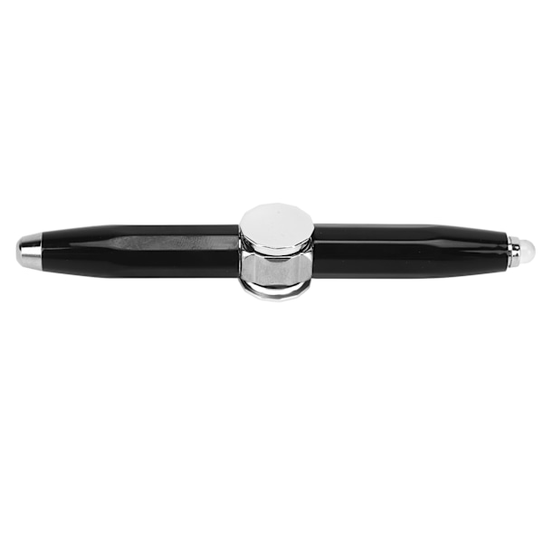Fingertop Luminous Gyro Kulspetspenna Finger Spinning skrivpenna med LED-ljus för att släppa stress Svart