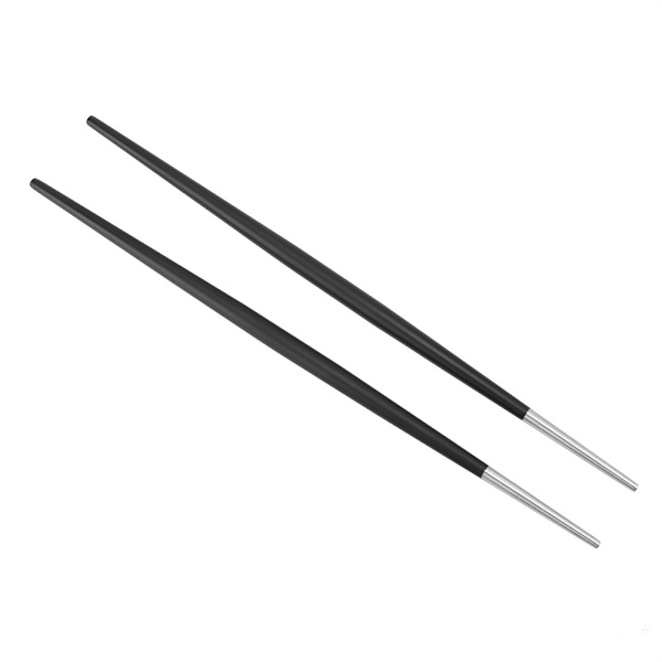 304 Rustfritt Stål Japanske Sushi Pinner Spisesett (Sølv Svart)