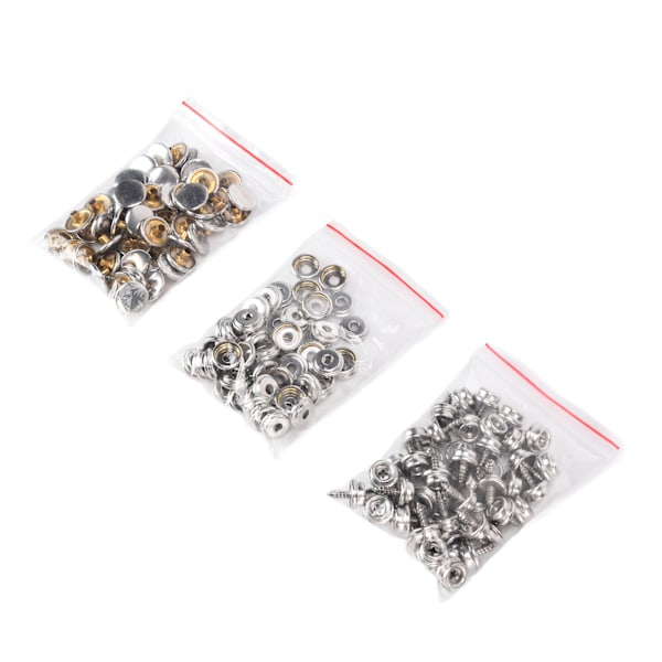 50 set Tryckknappar Rostfritt Stål Silver Oxidationsbeständighet Sömnadstillbehör för Trä Plast