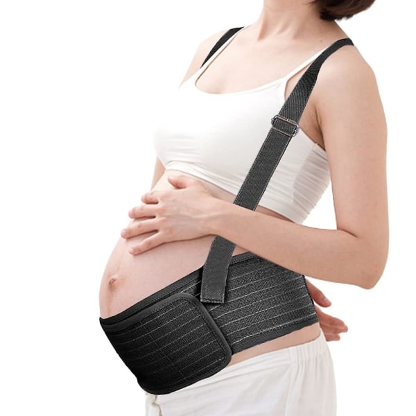 Graviditetsbælte, støttende mavebånd Graviditetsstøttebælte støtte mavebælte understøtter talje ryg og mave Black