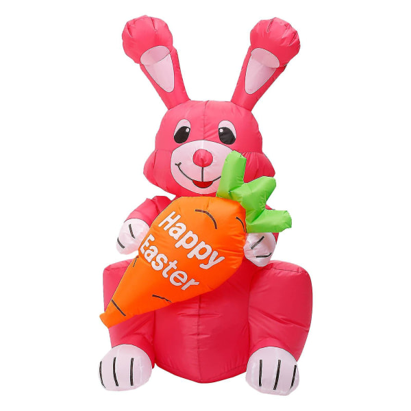Påsk uppblåsbar stående kanin uppblåsbar modell glödande semesterdekoration Multicolor