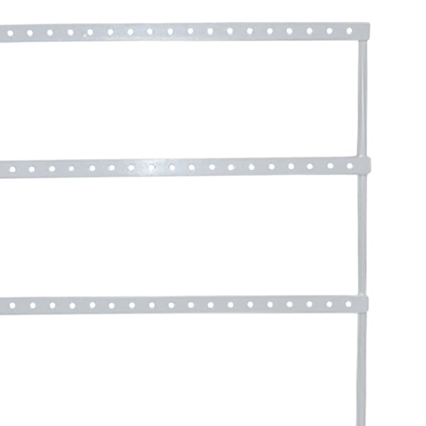 Jewelry Rack 3 Layers Elegant Style Compact Iron Material Large Capacity Decorative Practical Earring Storage Rack for Display White
