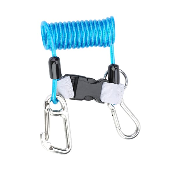 Quick Release Anti Lost Spring Coil Lanyard Sikkerhedsnødredskab Blå